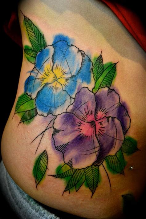 Pansies Artsy Watercolor Monster Ink Tattoo Of Sacramento Flower