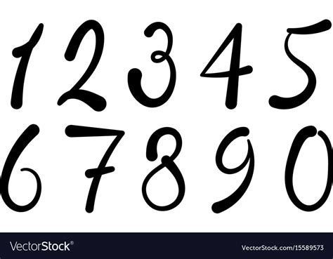 Arabic Numerals Set 1 10 Royalty Free Vector Image