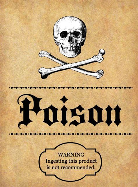 A Poster With A Skull And Crossbones On It That Says Poison Warning