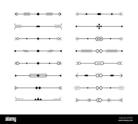 Dividers Vector Set Of Geometric Lines For Page Decor Art Border And