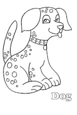 Coloriage fille chien