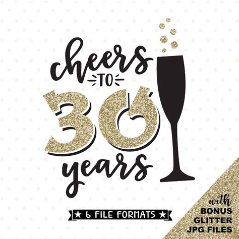 30th Birthday Svg Cheers To 30 Years Svg File 30th Etsy