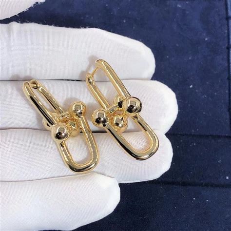 Custom Made K Gold Tiffany Hardwear Link Earrings