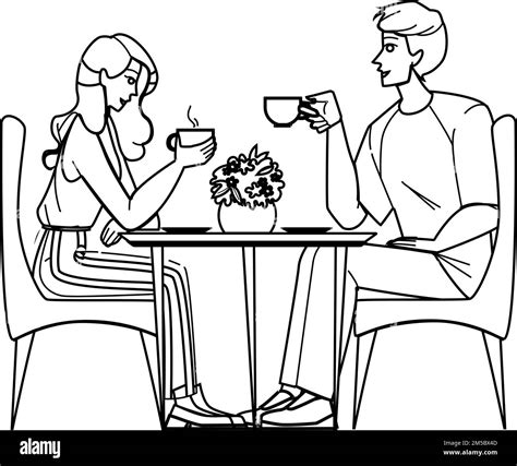 Couple Cafe Vector Stock Vector Image And Art Alamy