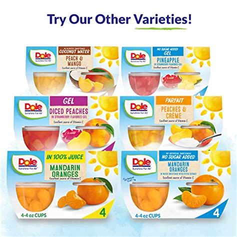 Dole Fruit Bowls Diced Peaches In 100 Fruit Juice Back To School