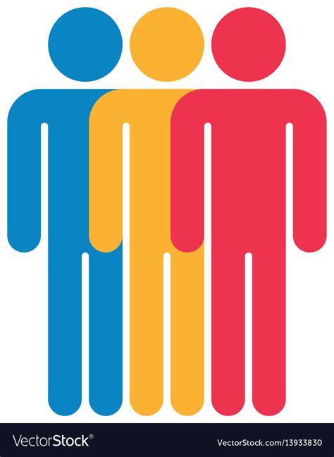Three Man Sign People Icon Royalty Free Vector Image