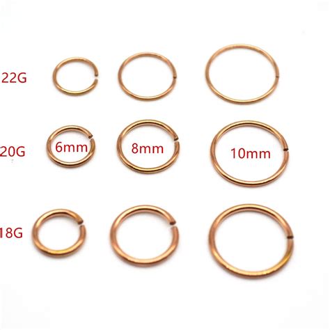 Buy Rose Gold Hoop Nose Ring Fake Ear Clip 22g 20g 18