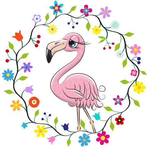 Drawing Of A Cute Flamingo Baby Illustrations Royalty