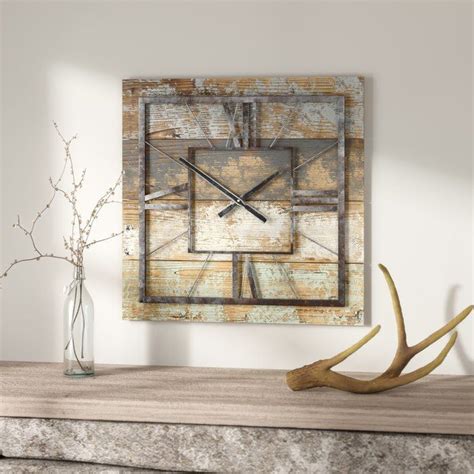 Square Wall Clock Rustic Wall Clocks Rustic Walls Metal Wall Clock