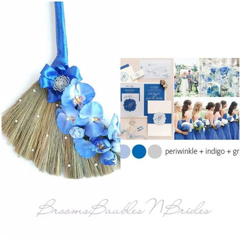 Jumping The Broom In Blue Something Blue Custom Wedding Brooms In