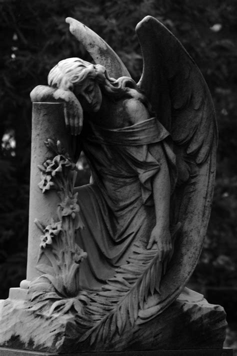 METAL ON METAL Mourning Angels Over Grave Stones Cemetery Statues