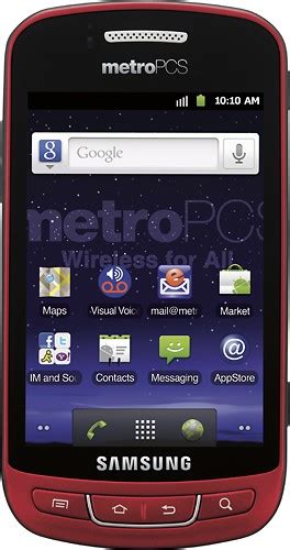 Best Buy Metropcs Samsung Admire No Contract Cell Phone Red Schr720zram R