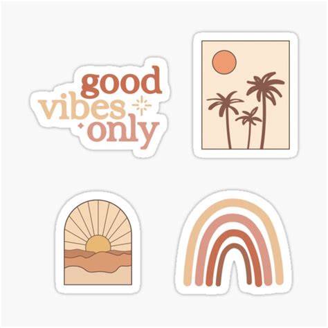 Boho Sunset Sticker For Sale By Emiliabdesigns Redbubble