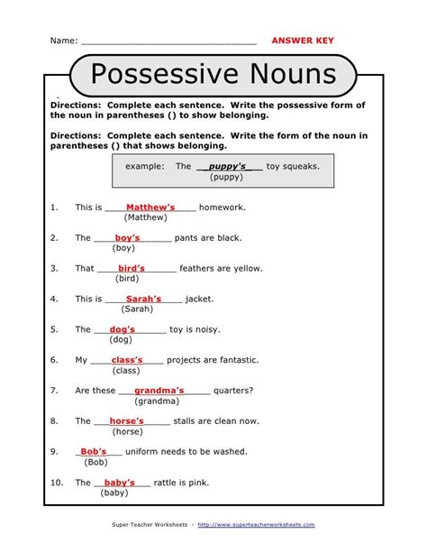 Feel free to provide more information. Possessive nouns