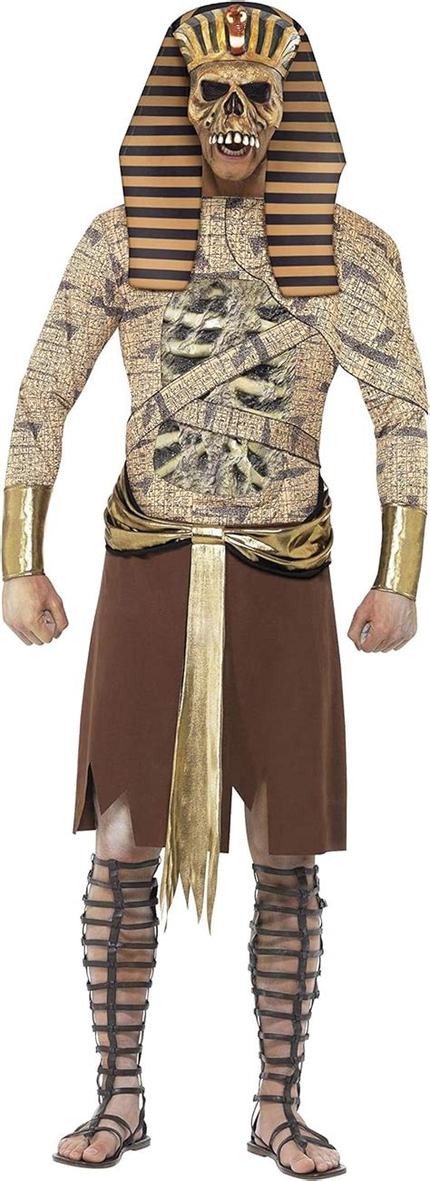 Smiffys Adult Men’s Zombie Pharaoh Costume Tabard Arm Cuffs And Headpiece Tomb Of Doom