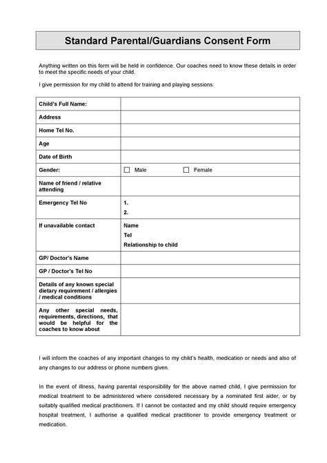 Parent Consent Form Template Fill Online Printable Fillable Blank
