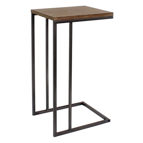 Typical sitting table height is about 29 so i cut the legs to 28. Dark Grey Metal C-Table with Rustic Wood Top | At Home