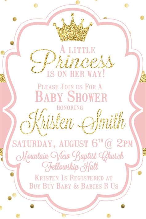 Disney Princess Baby Shower Invitations Disney Princess Baby Shower