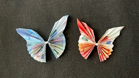 Geldscheine falten für Geldgeschenke Schmetterling einfach Geld