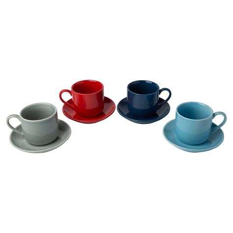 4oz Espresso Cups Set Of 4 With Matching Saucers Espresso Cups