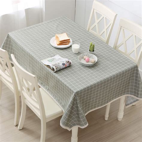 Daruite Pvc Table Cloth Rectangle Table Cover Kitchen Tablecloth Heavy