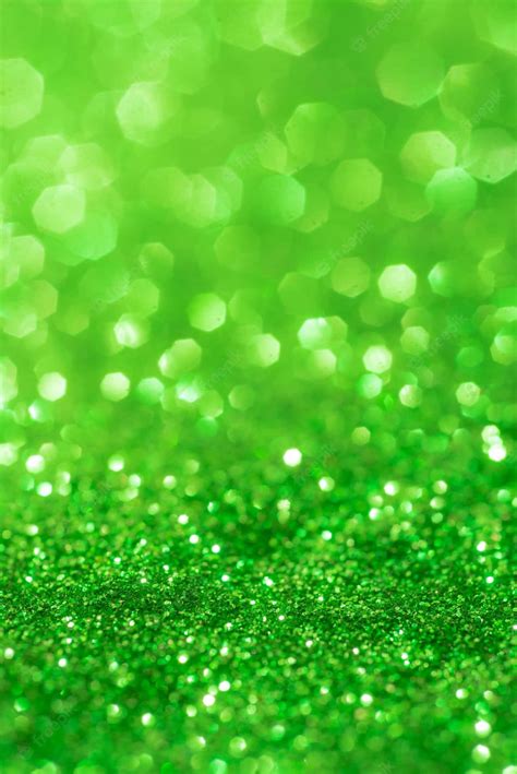 Download Lime Green Glitter Background With Bokeh Effects