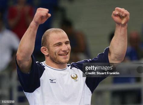 Artur Taymazov Of Uzbekistan Celebrates Winning The Gold Medal For