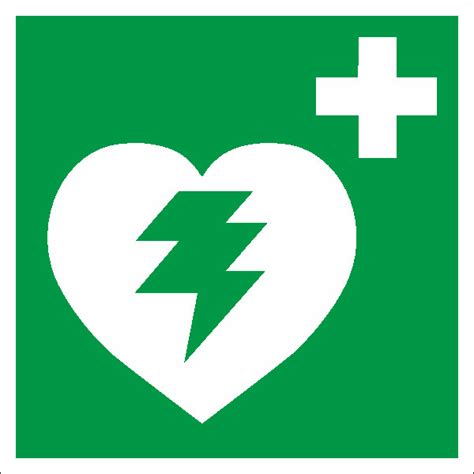Defibrillators work by shocking the heart back into action. Rettungszeichen Defibrillator nach BGV A8 | SQS