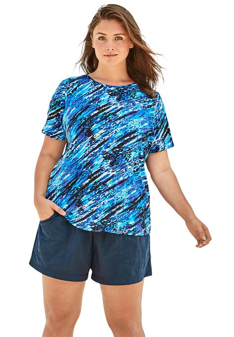 Swimsuits For All Womens Plus Size The Swim Tee Rash Guard