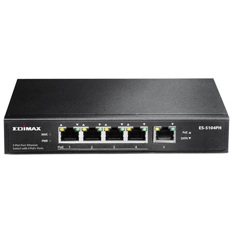 Edimax Switches Poe 5 Port Fast Ethernet Switch With 4 Poe Ports