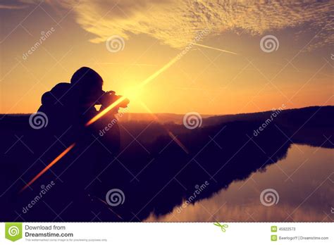 Photographer In The Morning Stock Image Image Of Land Europe 45922573
