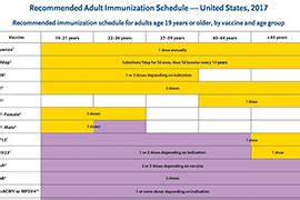 The immunisation schedule exists in every country. 2017 U.S. Adult Immunization Schedule
