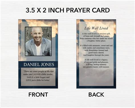 Sky Funeral Prayer Card Funeral Templates