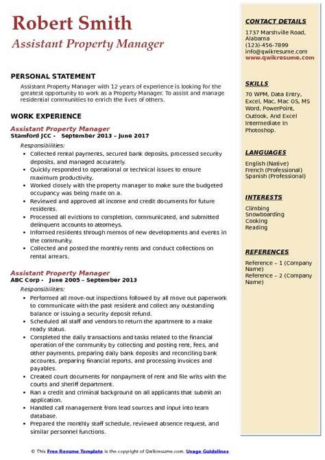 How confident are you feeling about your resume? Assistant Property Manager Resume Samples | QwikResume