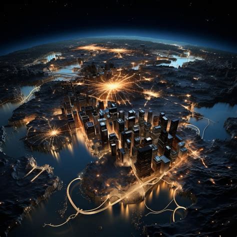 Premium Ai Image Europe At Night And Cities And Lights Elements Of