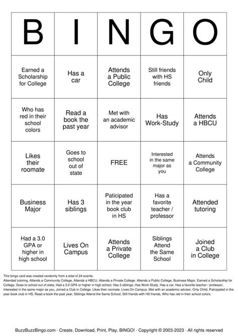 College Mingle Bingo Bingo Cards To Download Print And Customize