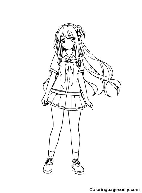Anime Girl Nightcore Coloring Pages
