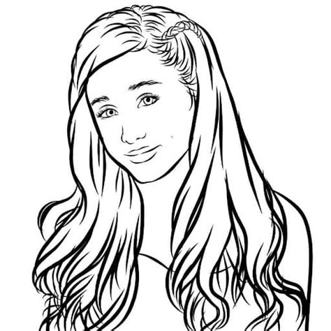 Smiling Ariana Grande Coloring Page Download Print Or Color Online For Free