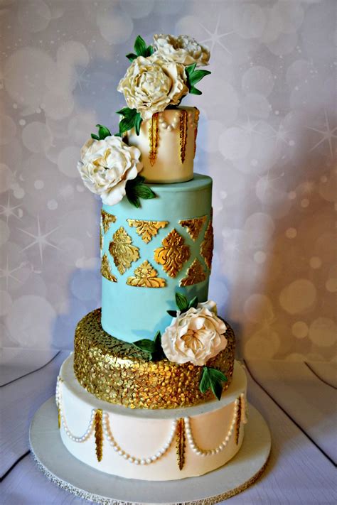 We did not find results for: Tiffany blue and gold Wedding Cake by Dea-licious Gateaux ...