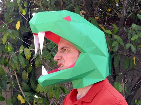 Snake Mask Pattern Open Face For Great Visibility Paper Etsy Animal