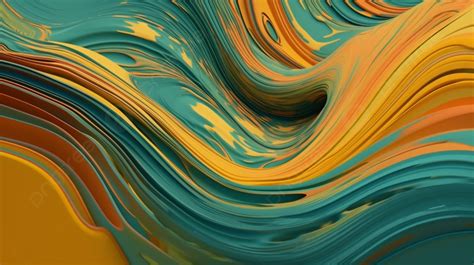 Creative Decor In Teal And Yellow Background Curve Abstract Dynamic