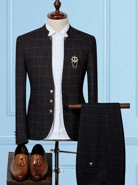 Suit alterations every man needs. Plaid One Button Blazer Pants Men's Dress Suit in 2020 ...