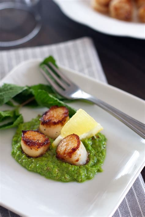 Take A Look At Our Delicious Seared Scallops With Pea Puree Recipe With