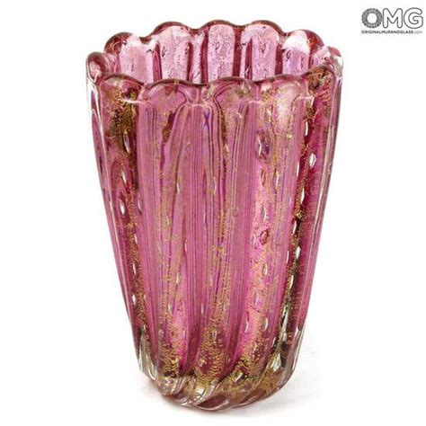 Vases Blown Collection Lotus Vase Purple Original Murano Glass Omg
