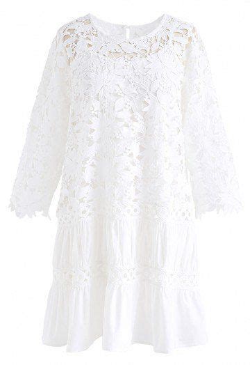 Flare To Dream Crochet Dress In White Retro Indie And Unique Fashion