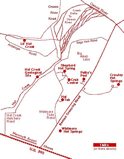 Mammoth Lakes Hot Springs Map