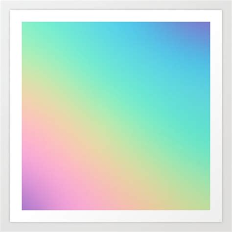Pastel Rainbow Diagonal Gradient Art Print By Kelsey Lovelle Society6