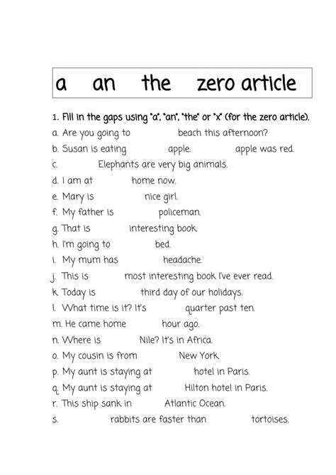Articles Online Worksheet For Grade 5 You Can Do The Exercises Online