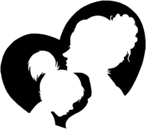 Silhouette Mother Daughter Drawing Art Mother Love Png