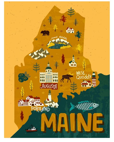 Detailed Map Of Maine And Flag Outline Counties Cities And Road Map